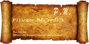 Pilinger Ménrót névjegykártya
